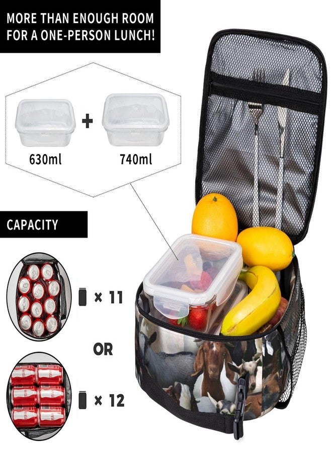 ACDRUING Farm Animals Goats Leakproof Lunch Bag Large Capacity Lunchbox Insulated Reusable Lunch Tote Bags Cooler Lunch Container For Work/Office/Picnic/Travel - Image 2